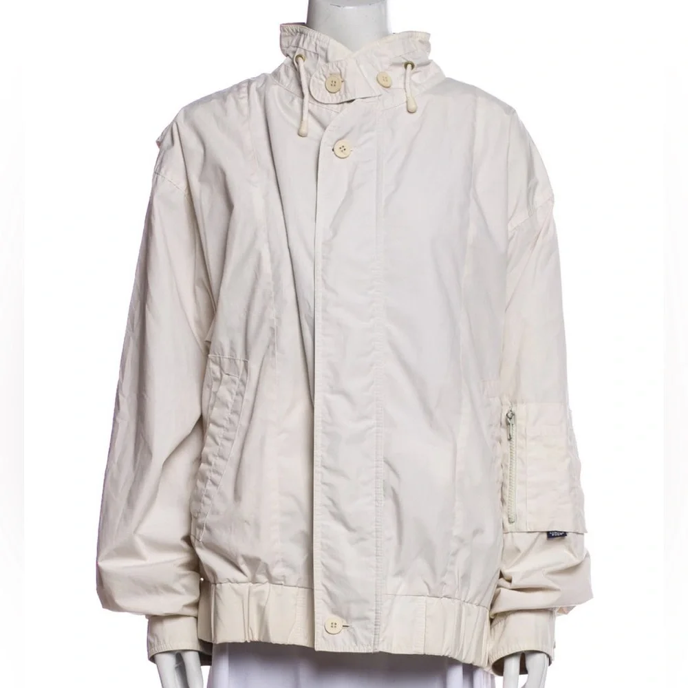 London Fog Bomber Jacket size Large in neutral beige